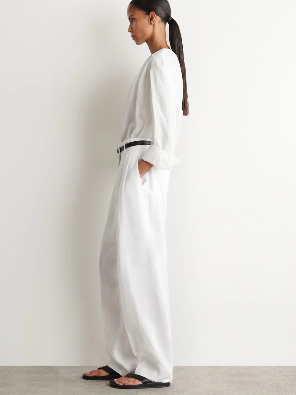 NWT (size 2) COS TAILORED LINEN BARREL-LEG PANTS
